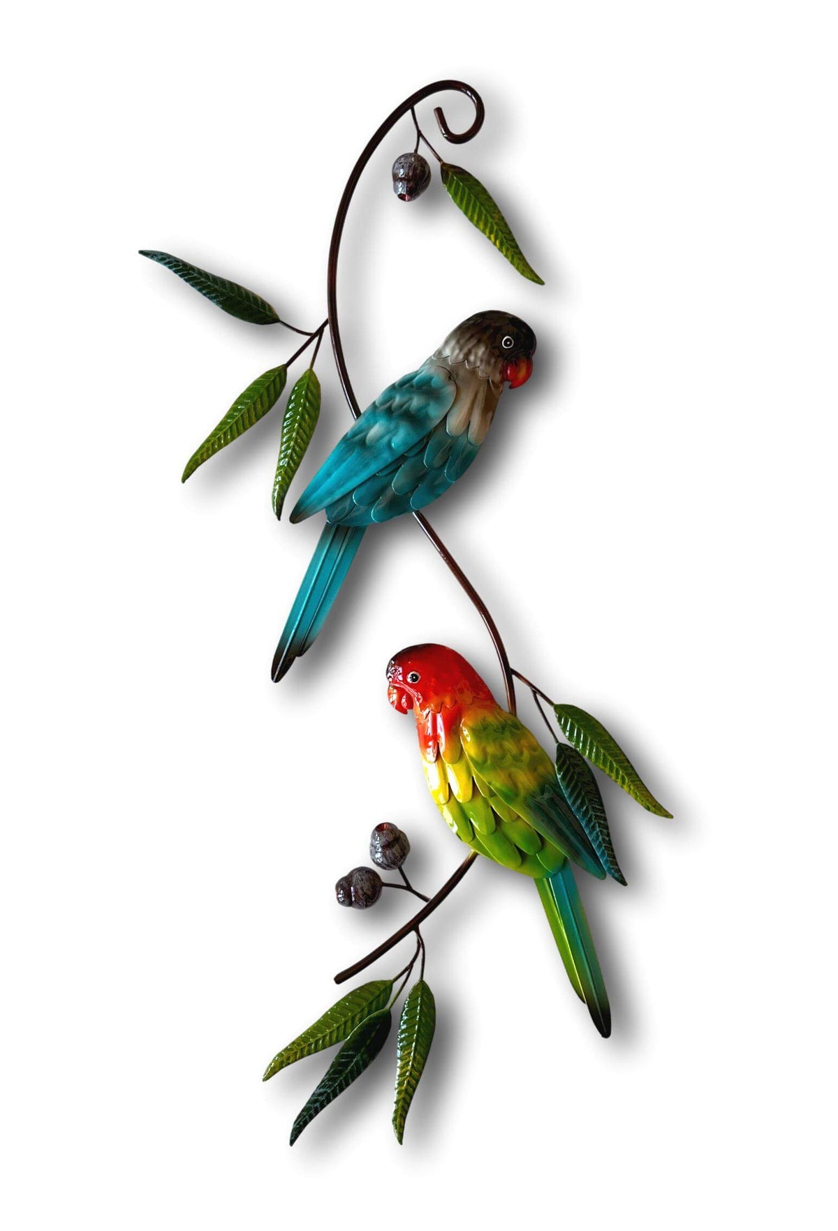 Two Colourful Native Parrots Wall Art - Handmade Australiana Metal Art