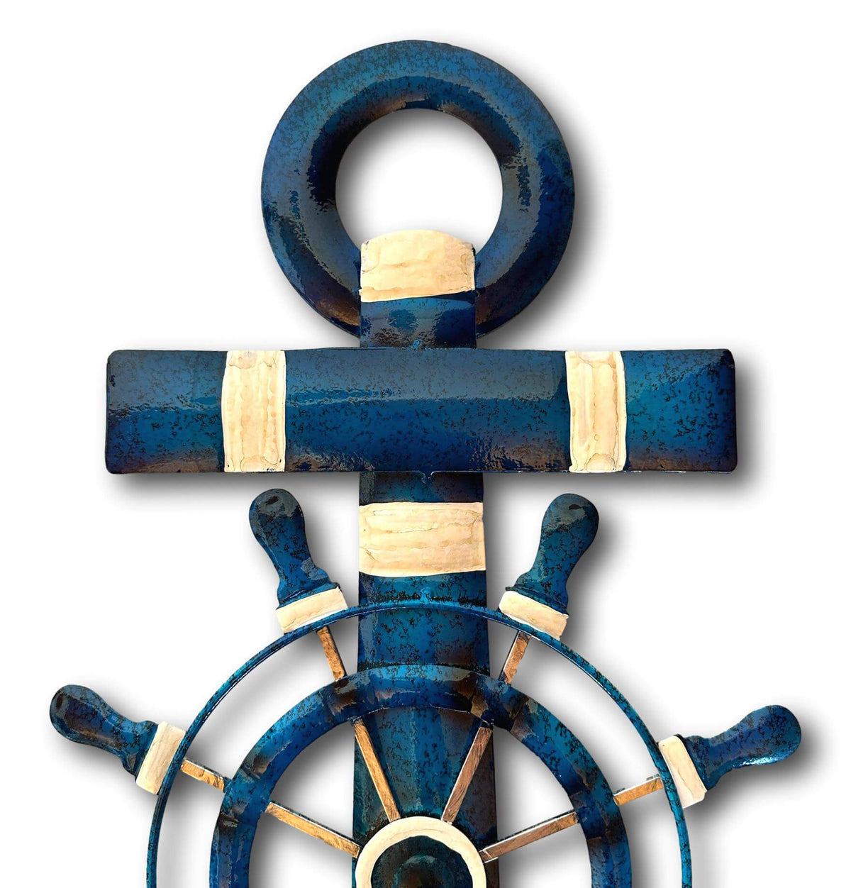 Nautical Ships Anchor &amp; Helm Wall Art - Handmade Metal Art ⚓️