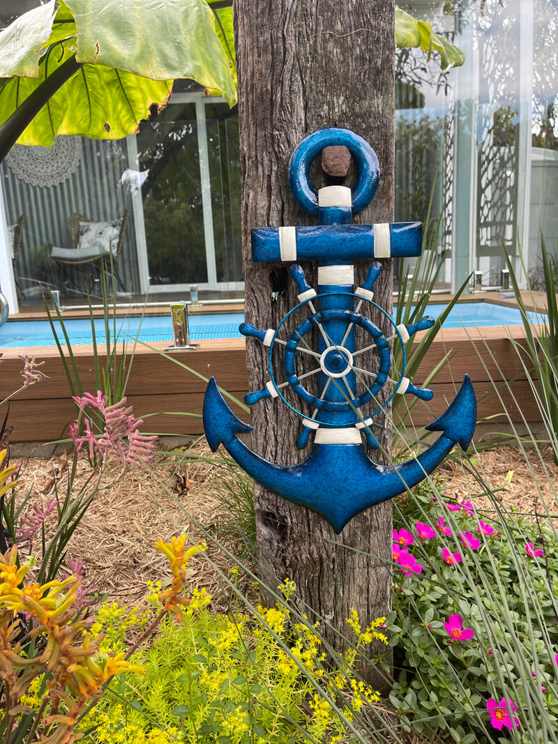 Nautical Ships Anchor &amp; Helm Wall Art - Handmade Metal Art ⚓️