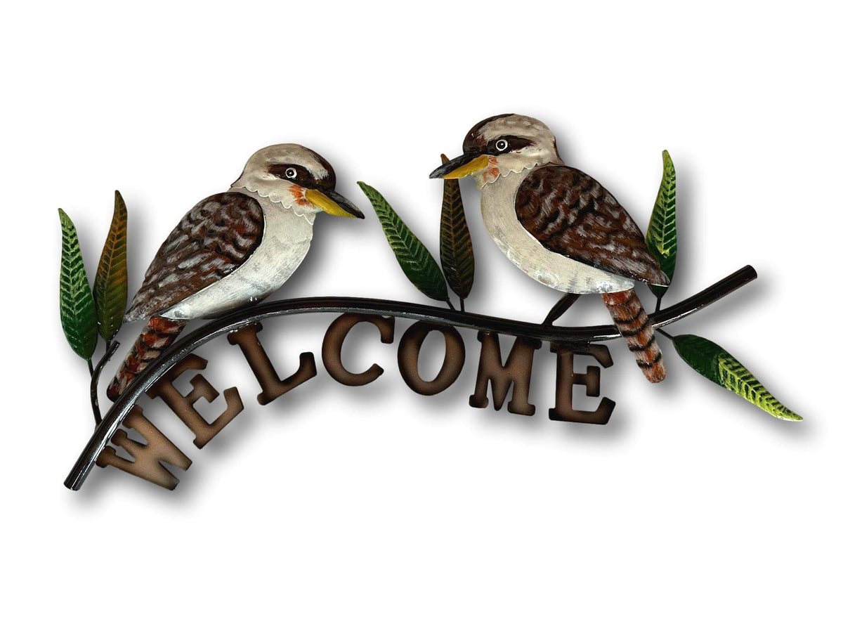 Kookaburra Welcome Sign Wall Art - Handmade Metal Art