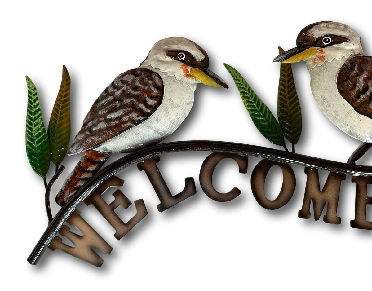 Kookaburra Welcome Sign Wall Art - Handmade Metal Art