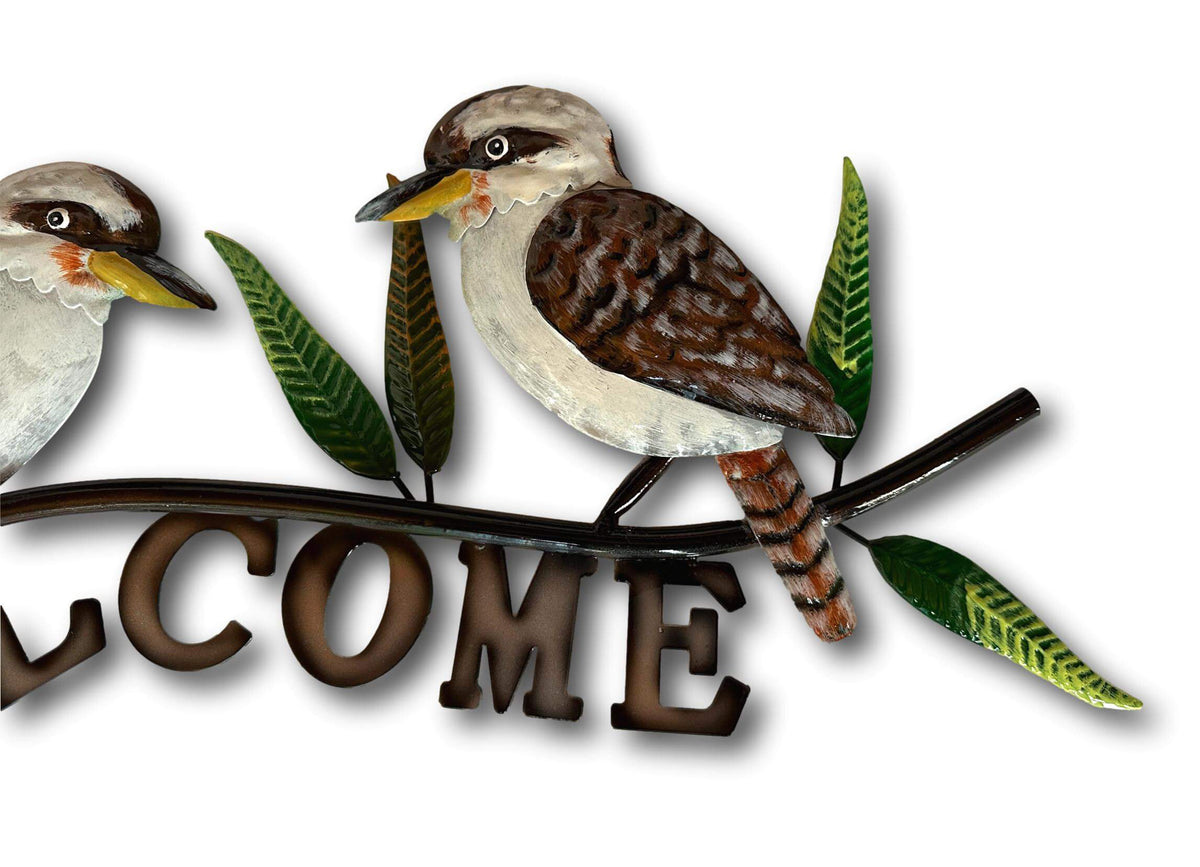 Kookaburra Welcome Sign Wall Art - Handmade Metal Art