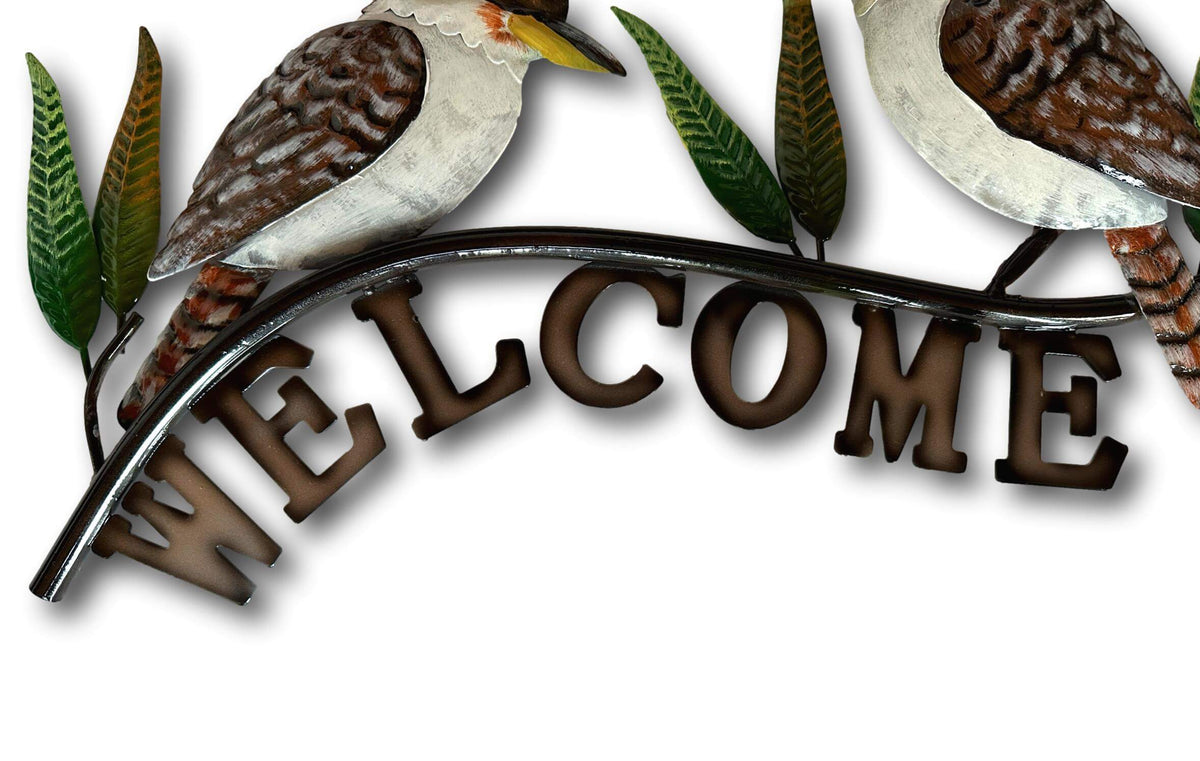 Kookaburra Welcome Sign Wall Art - Handmade Metal Art