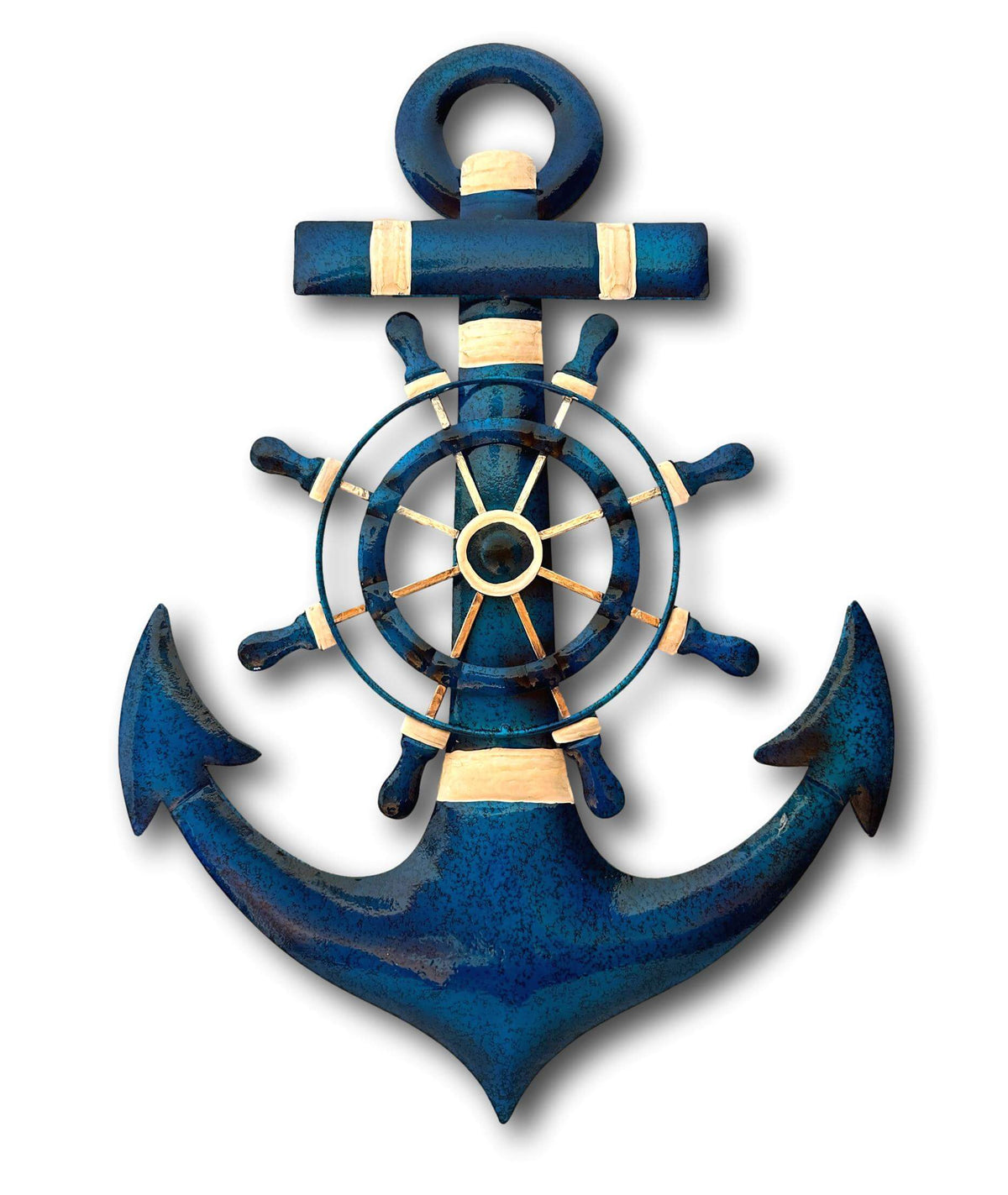 Nautical Ships Anchor &amp; Helm Wall Art - Handmade Metal Art ⚓️