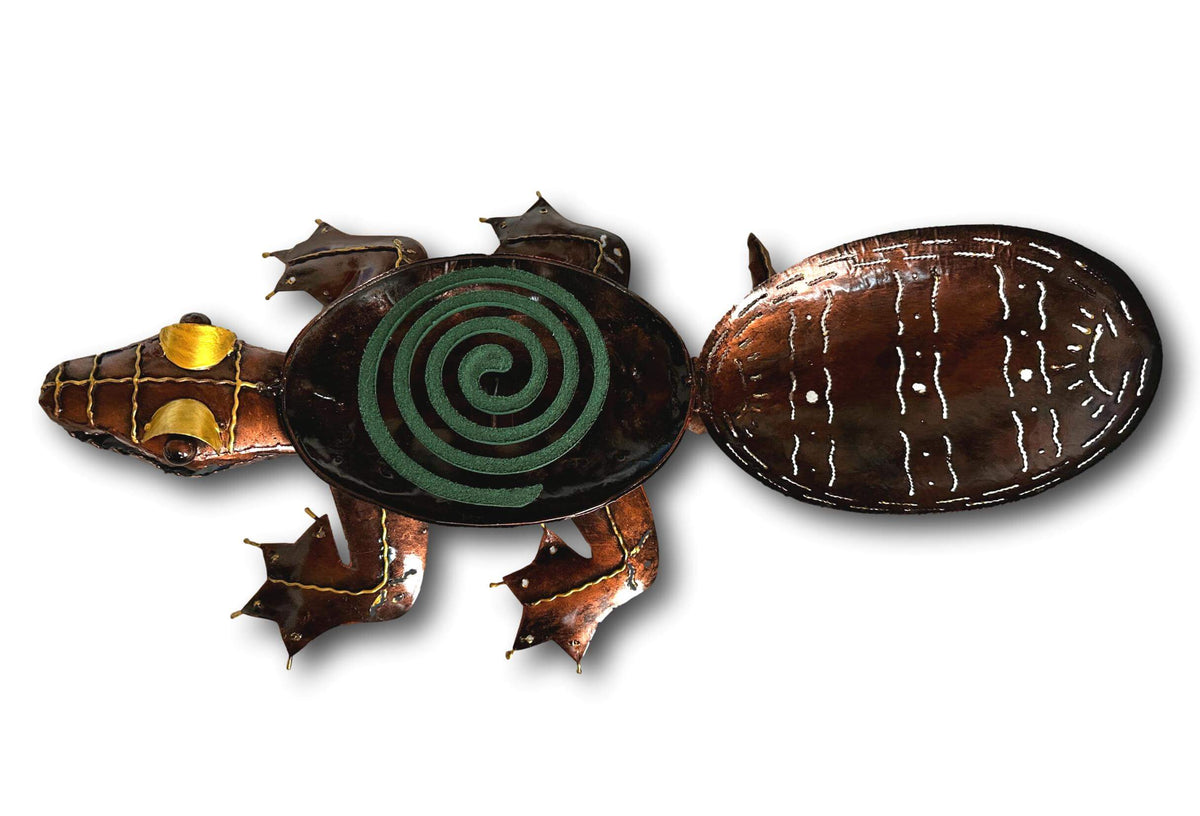 Crocodile Mosquito Coil Holder - Handmade Bali Metal Art 🐊