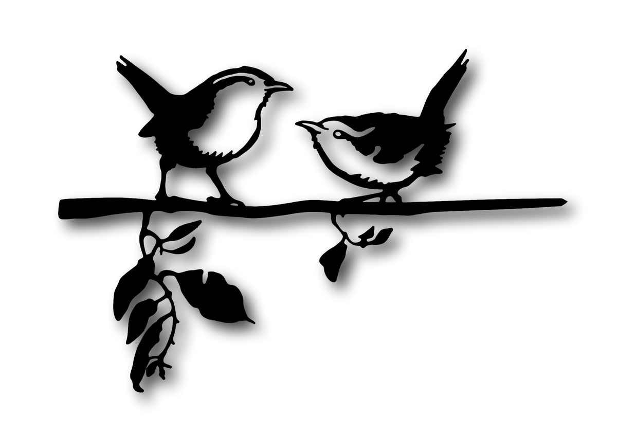 Blue Wren Black Silhouette Wall Art - Laser Cut Metal Art