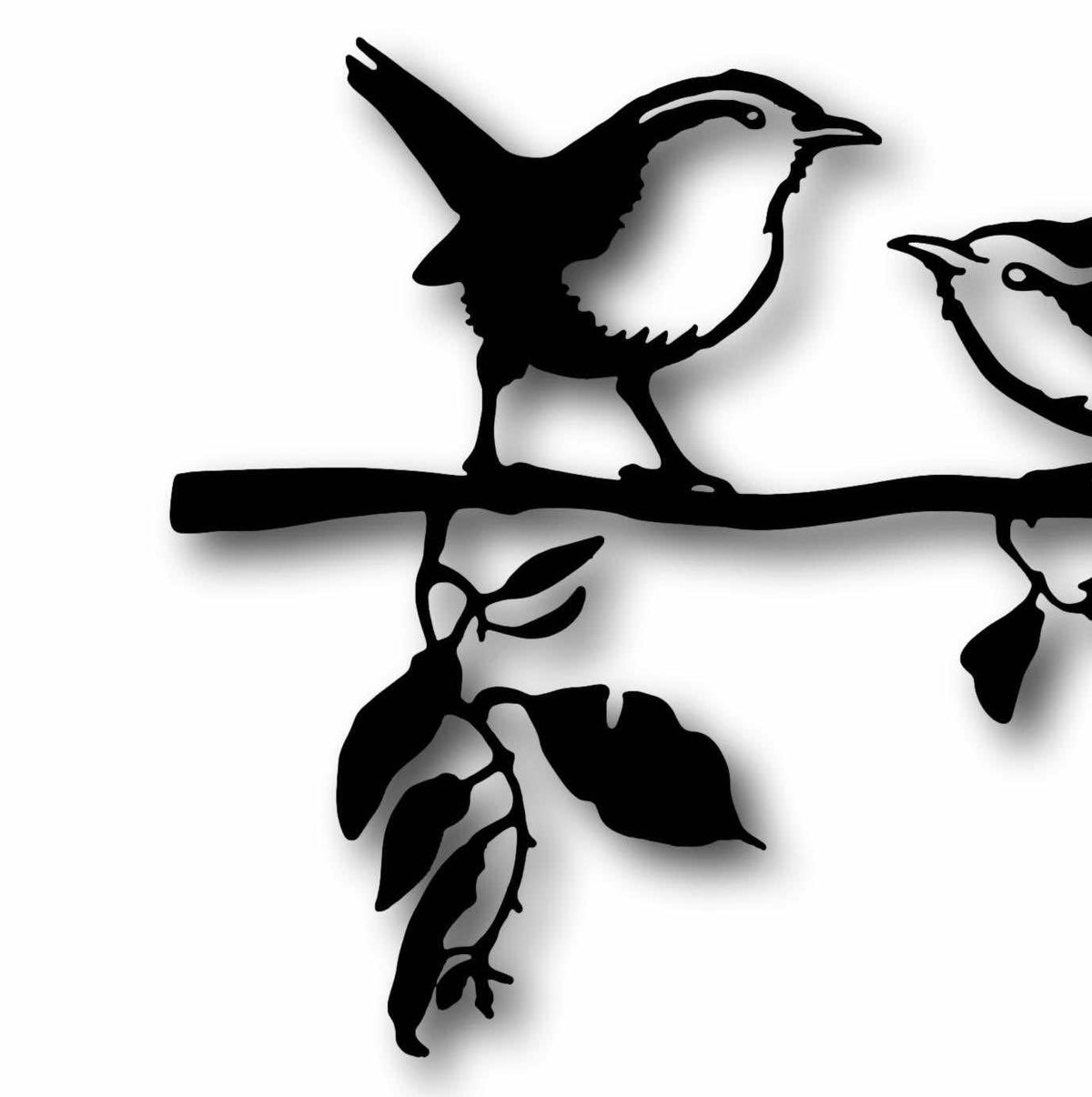 Blue Wren Black Silhouette Wall Art - Laser Cut Metal Art