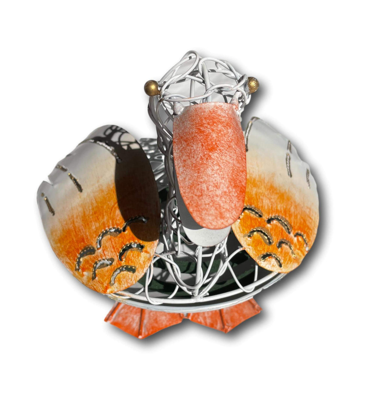 DUCK MOSQUITO COIL HOLDER IN SILVER &amp; WHITE - HANDMADE BALI METAL ART + SINGING BOWLS AND MEDITATION