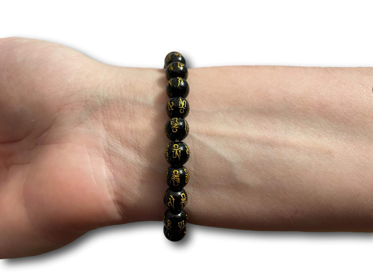 BUDDHIST STYLE OM MANI PADME HUM BRACELET - HANDMADE FROM STONE IN NEPAL 🇳🇵 + SINGING BOWLS AND MEDITATION