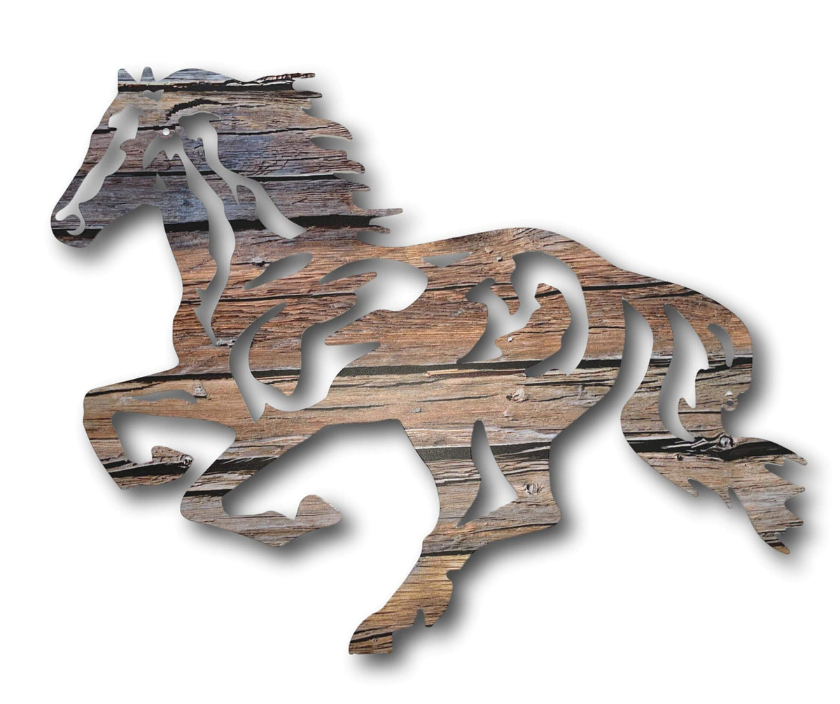 WILD GALLOPING MUSTANG HORSE WALL ART - LASER CUT METAL ART + SINGING BOWLS AND MEDITATION