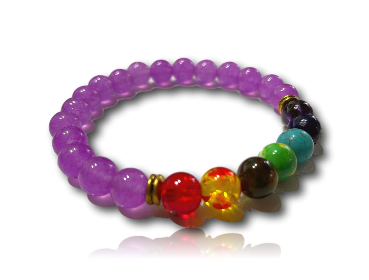 PINK 7 CHAKRA STONE BRACELET - CHAKRA BALANCING + SINGING BOWLS AND MEDITATION