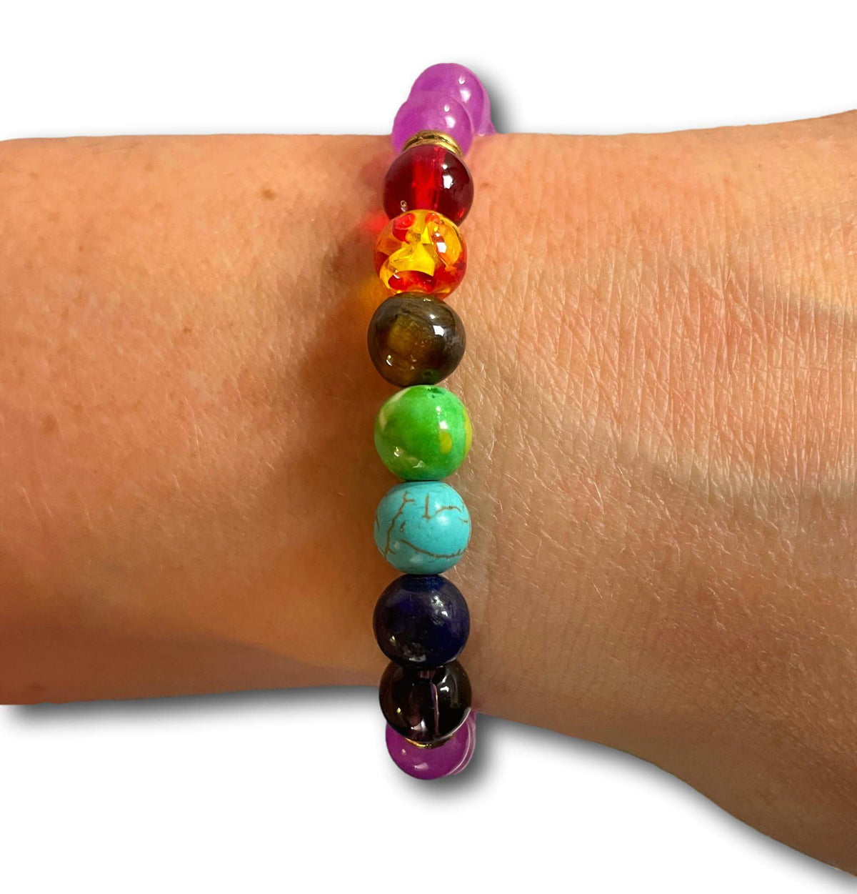 PINK 7 CHAKRA STONE BRACELET - CHAKRA BALANCING + SINGING BOWLS AND MEDITATION