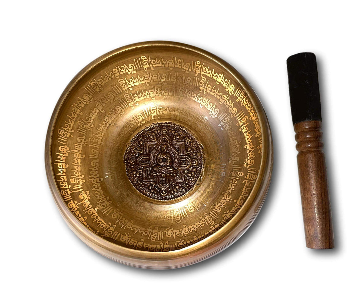 GOLD &amp; BRONZE GENUINE NEPALESE BUDDHA SINGING BOWL - MADE IN NEPAL (B2 &amp; F4) + SINGING BOWLS AND MEDITATION