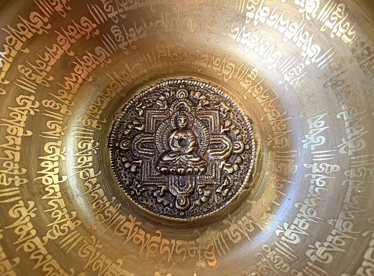 GOLD &amp; BRONZE GENUINE NEPALESE BUDDHA SINGING BOWL - MADE IN NEPAL (B2 &amp; F4) + SINGING BOWLS AND MEDITATION