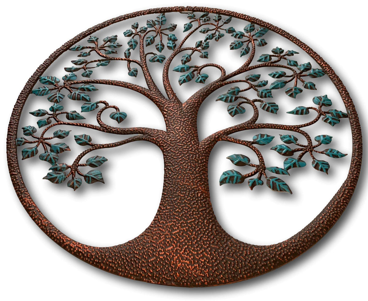 TREE OF LIFE METAL WALL ART - HANGING PLAQUE + SINGING BOWLS AND MEDITATION