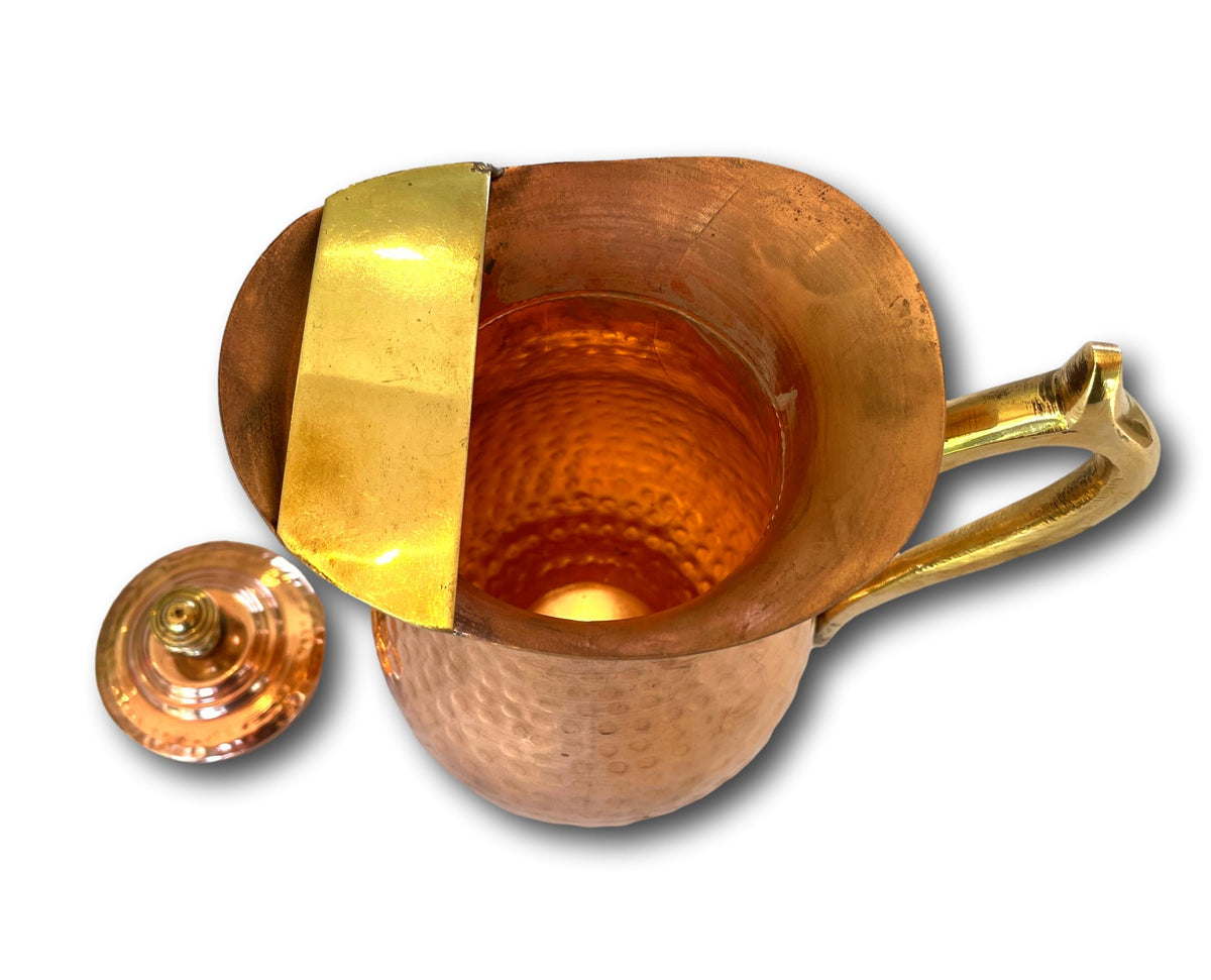 1.5L AYURVEDIC PURE COPPER WATER JUG SET - TRADITIONALLY HANDMADE IN NEPAL 🇳🇵 + SINGING BOWLS AND MEDITATION