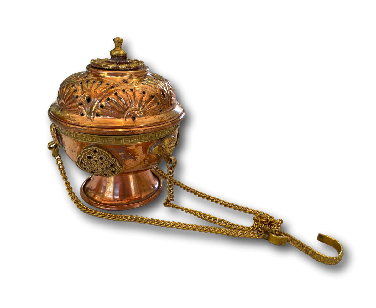 Nepalese, Tibetan Buddhist Hanging Copper Incense Burner - Handmade In Nepal 🇳🇵
