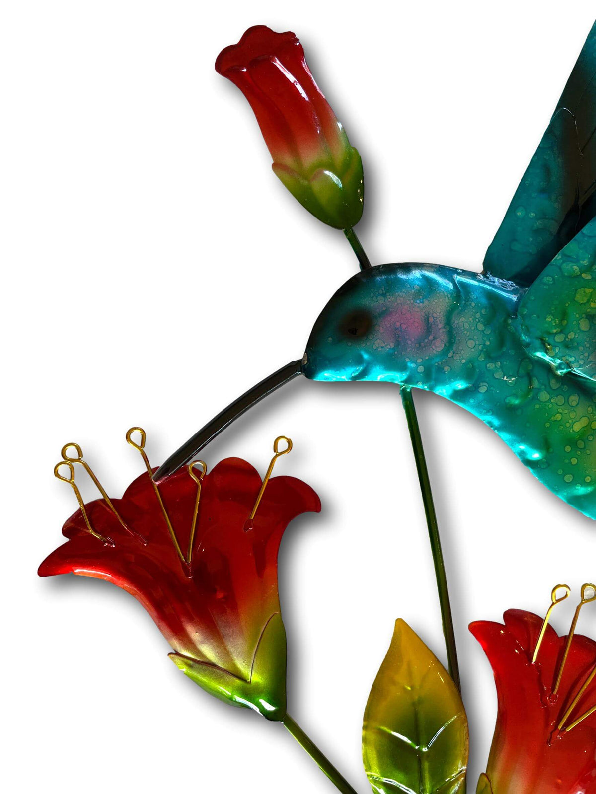 Colourful Flying Hummingbird Wall Art - Handmade Metal Art
