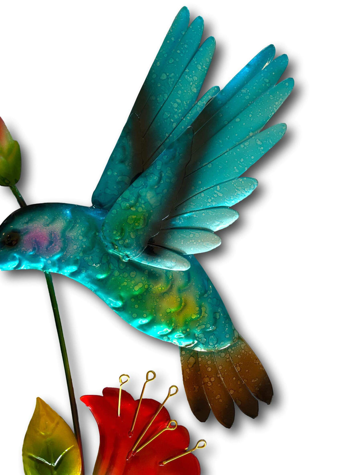 Colourful Flying Hummingbird Wall Art - Handmade Metal Art