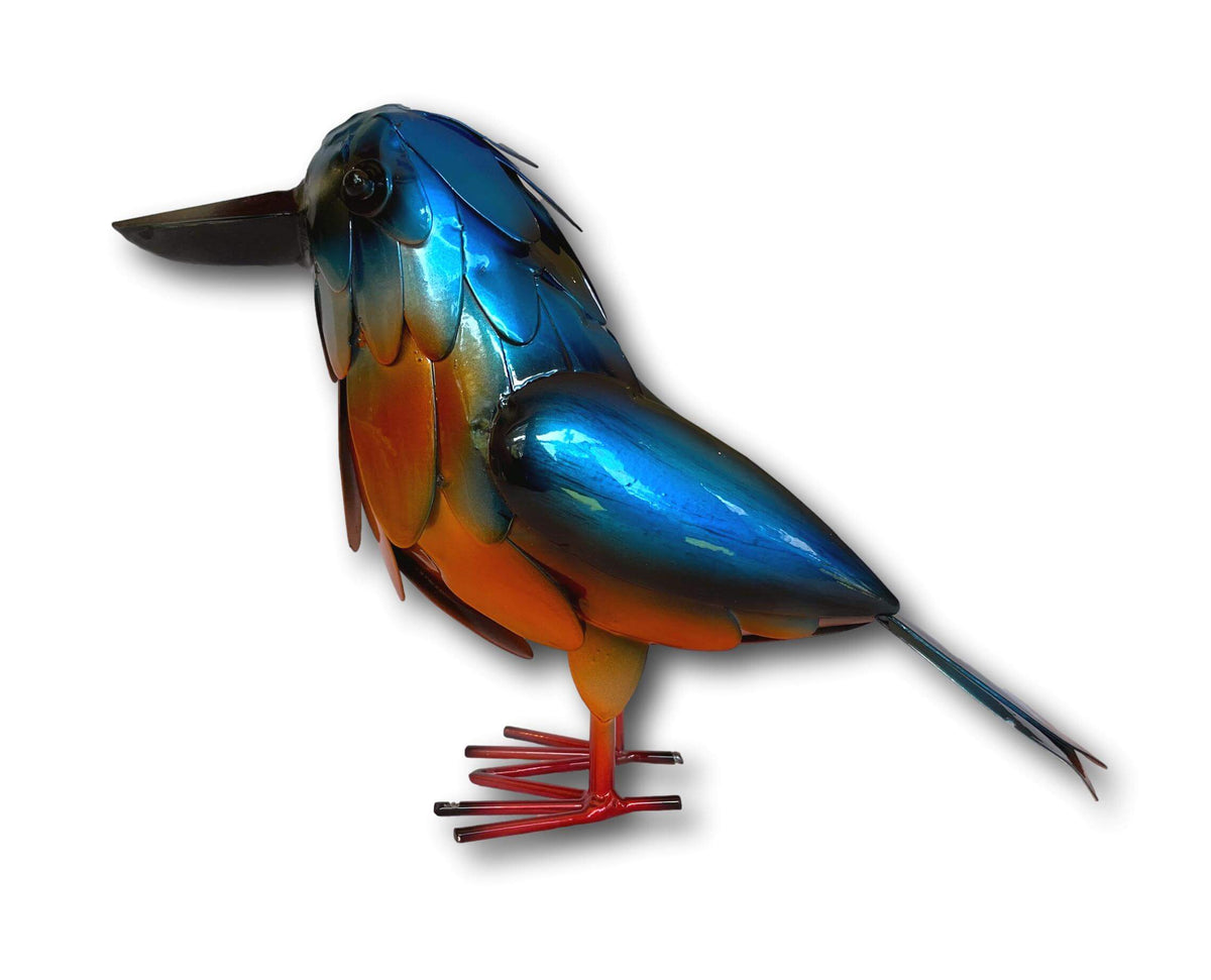 Azure Kingfisher Freestanding Art - Handmade Metal Art
