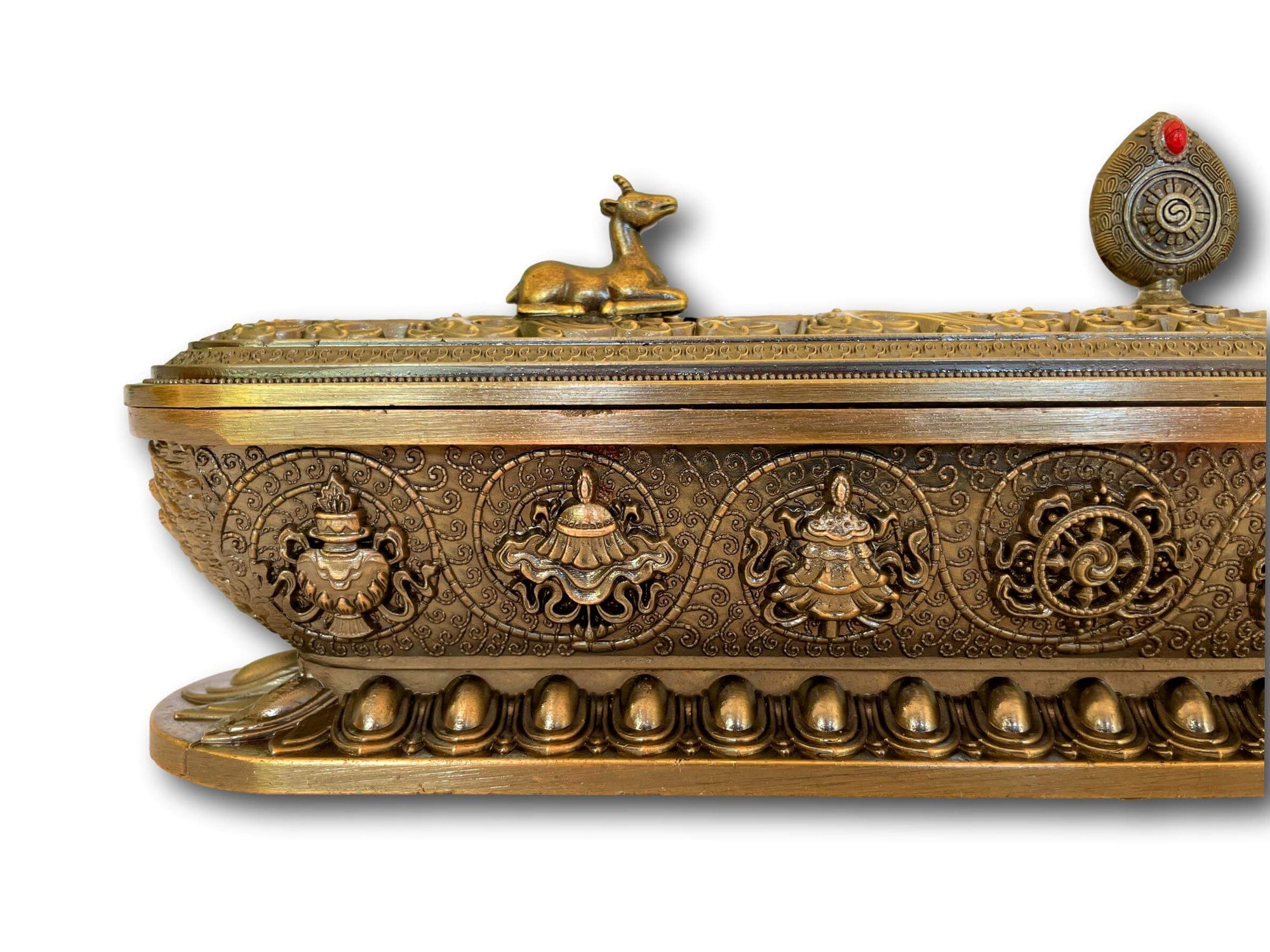 TIBETAN INCENSE BURNER WITH STUPA DEERS & DHARMA - HANDMADE IN NEPAL + SINGING BOWLS AND MEDITATION