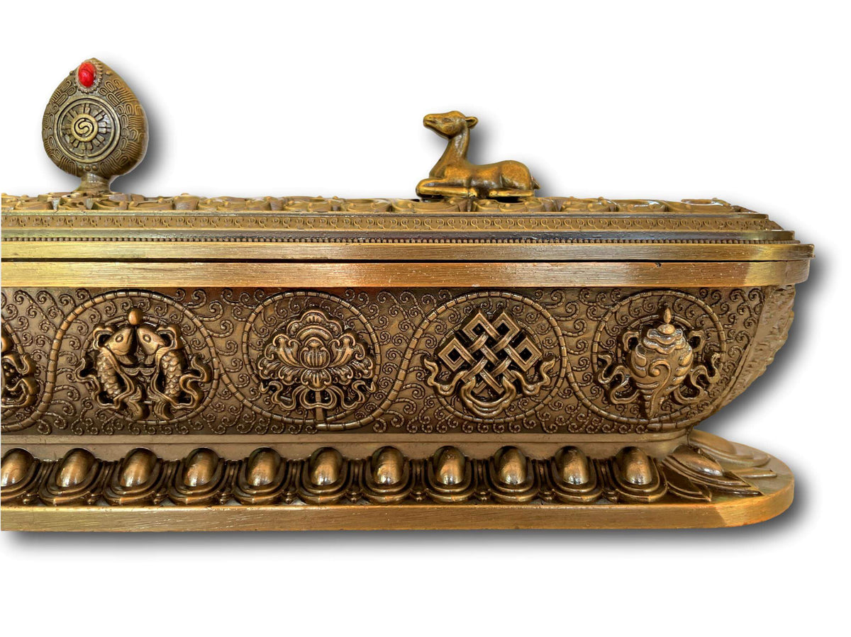 TIBETAN INCENSE BURNER WITH STUPA DEERS &amp; DHARMA - HANDMADE IN NEPAL + SINGING BOWLS AND MEDITATION