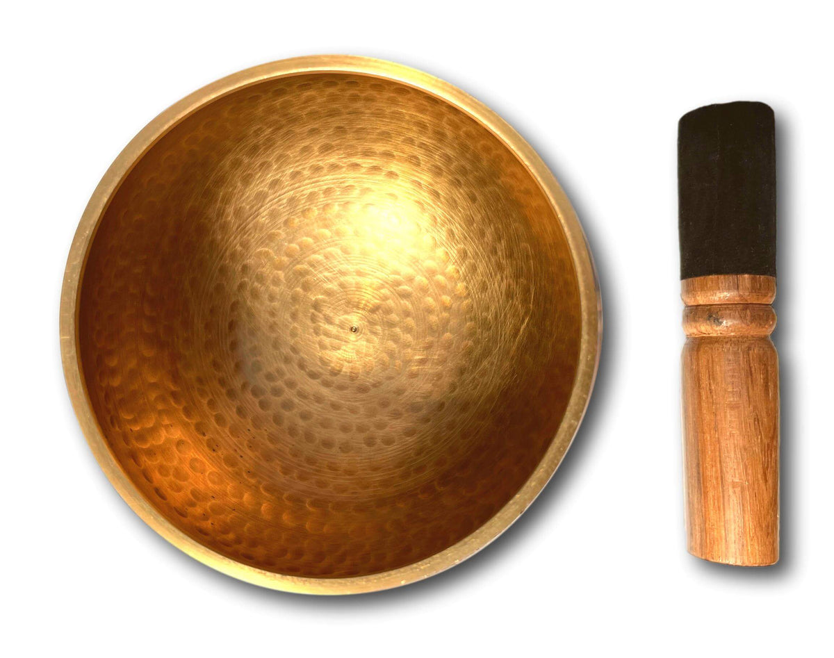 Gold Genuine Nepalese Singing Bowl - Made In Nepal (E5 Note Solar Plexus Chakra) Diameter 12.5cm