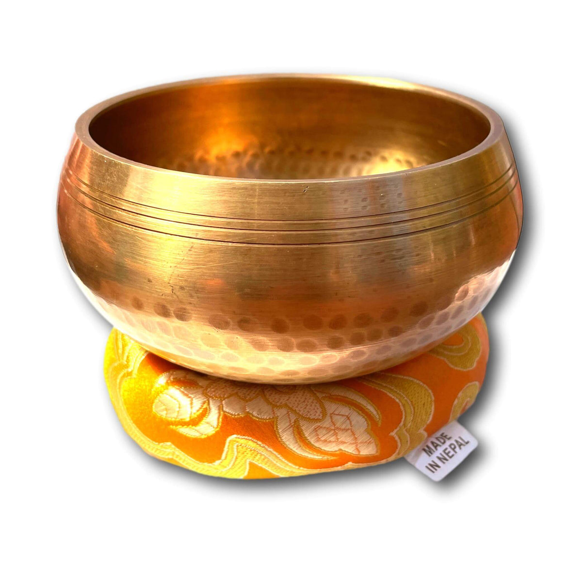 Gold Genuine Nepalese Singing Bowl - Made In Nepal (E5 Note Solar Plexus Chakra) Diameter 12.5cm