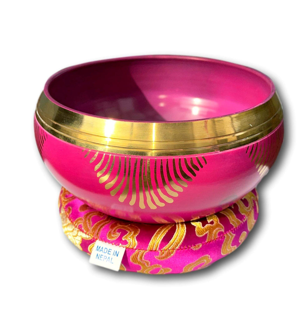 Flower Of Life Pink Genuine Nepalese Singing Bowl - Made In Nepal (F4 Heart ❤️ Chakra) 🕉