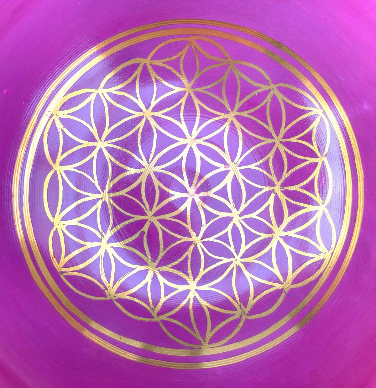 Flower Of Life Pink Genuine Nepalese Singing Bowl - Made In Nepal (F4 Heart ❤️ Chakra) 🕉