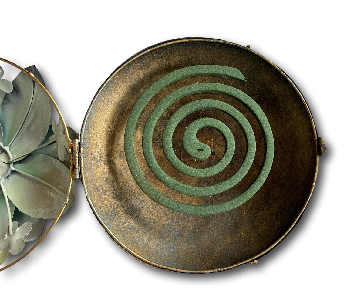 Frangipani Mosquito Coil Holder - Handmade Bali Metal Art