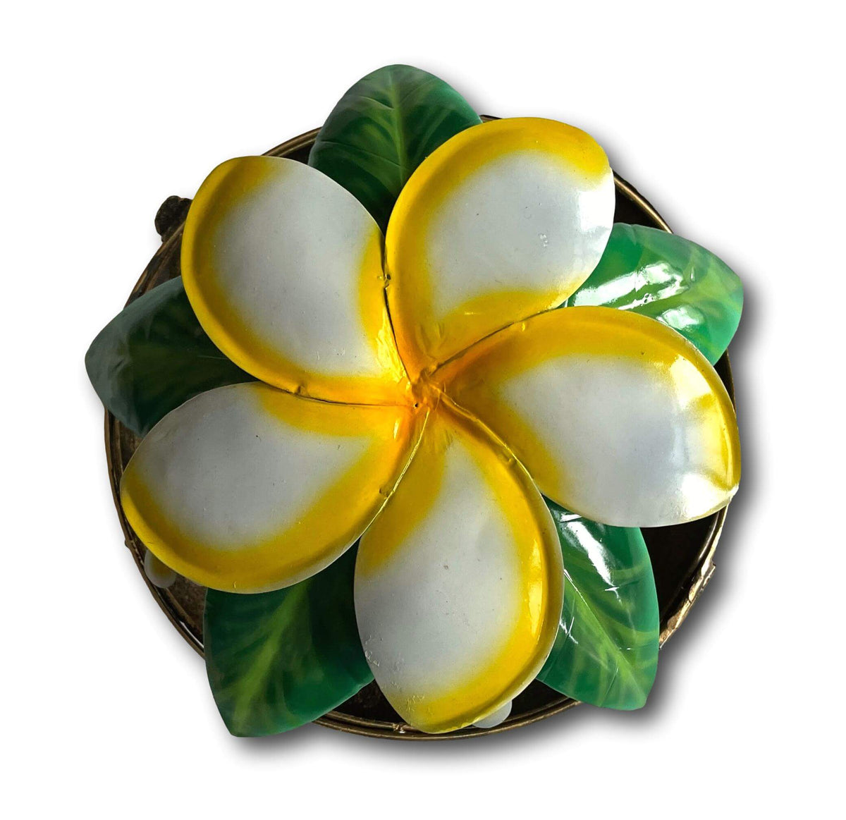 Frangipani Mosquito Coil Holder - Handmade Bali Metal Art