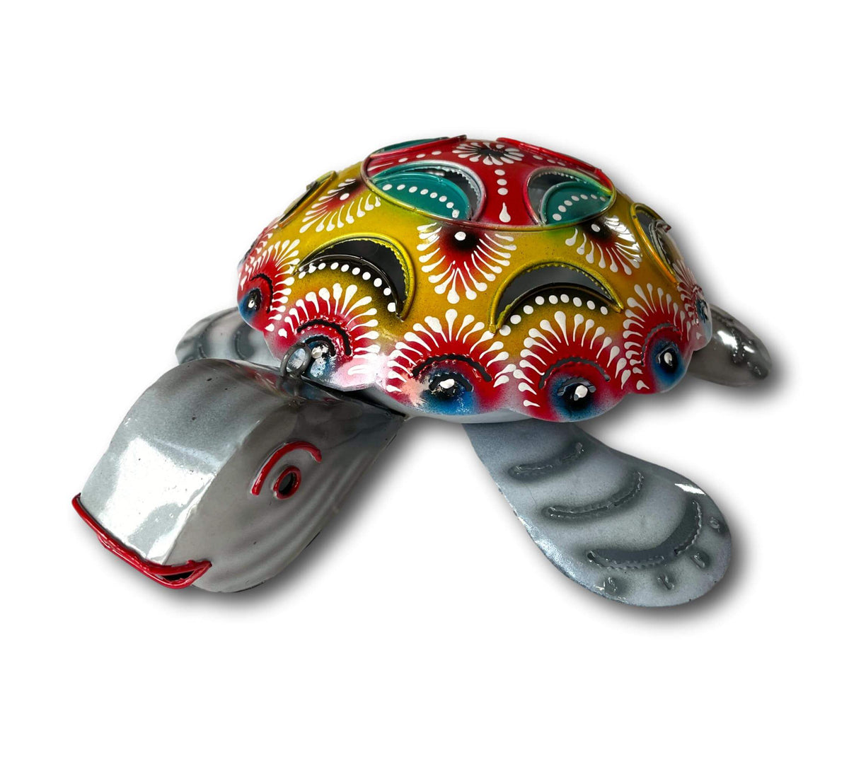 Multicoloured Turtle Mosquito Coil Holder - Handmade Bali Metal Art