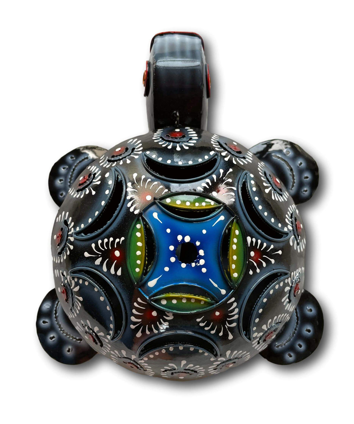 Multicoloured Turtle Mosquito Coil Holder - Handmade Bali Metal Art