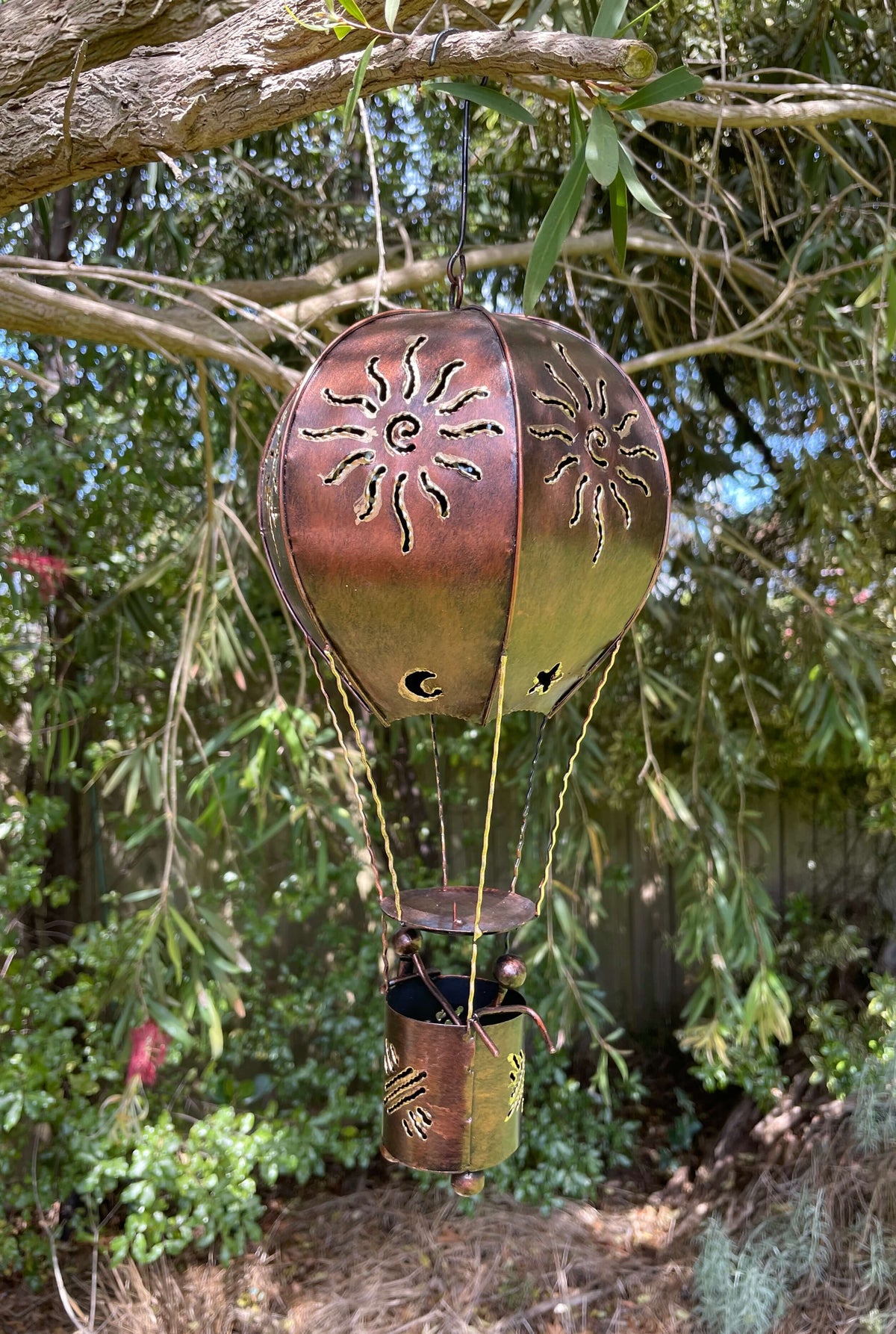 Hot Air Balloon Candle Holder - Handmade Bali Metal Art