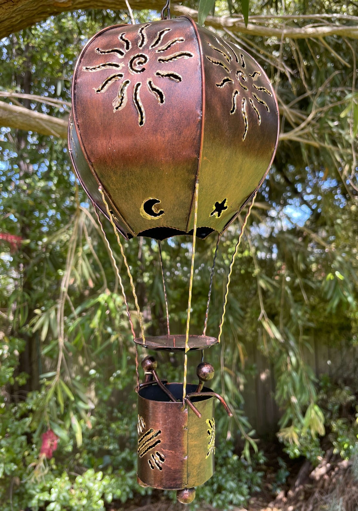 Hot Air Balloon Candle Holder - Handmade Bali Metal Art