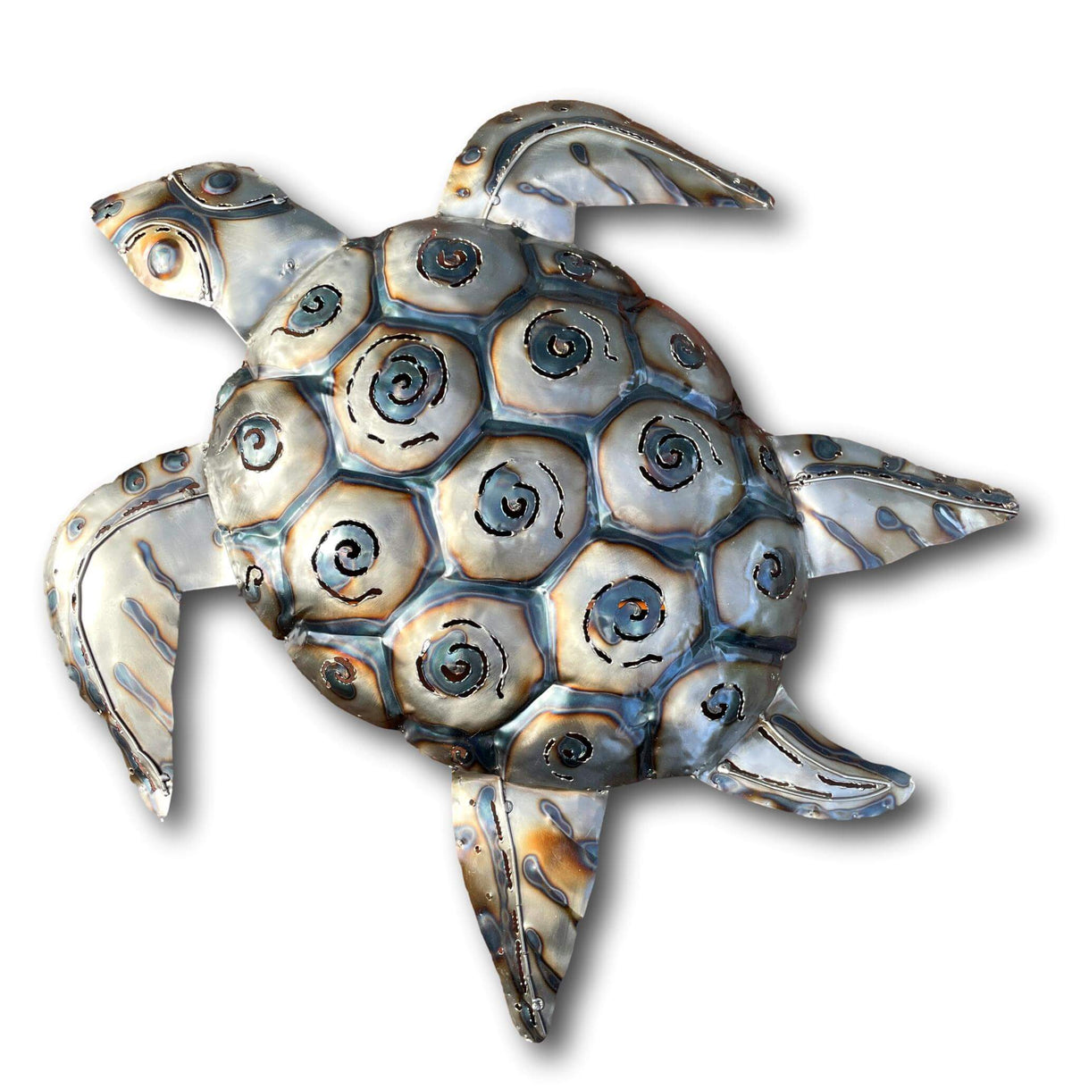 Silver Turtle Ocean Wall Art - Handmade Bali Metal Art