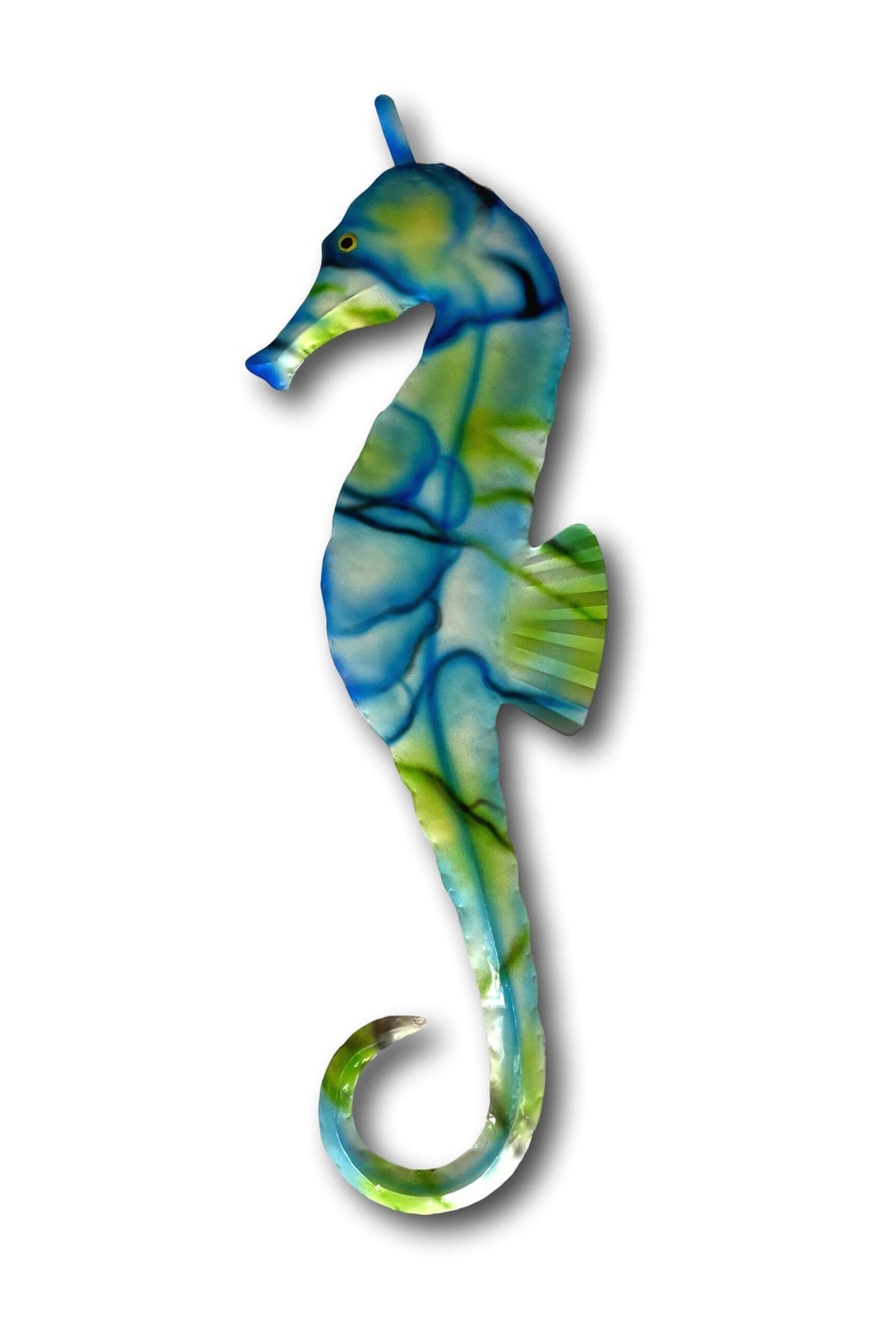 Large Colourful Stylish Seahorse Wall Art - Handmade Bali Metal Art