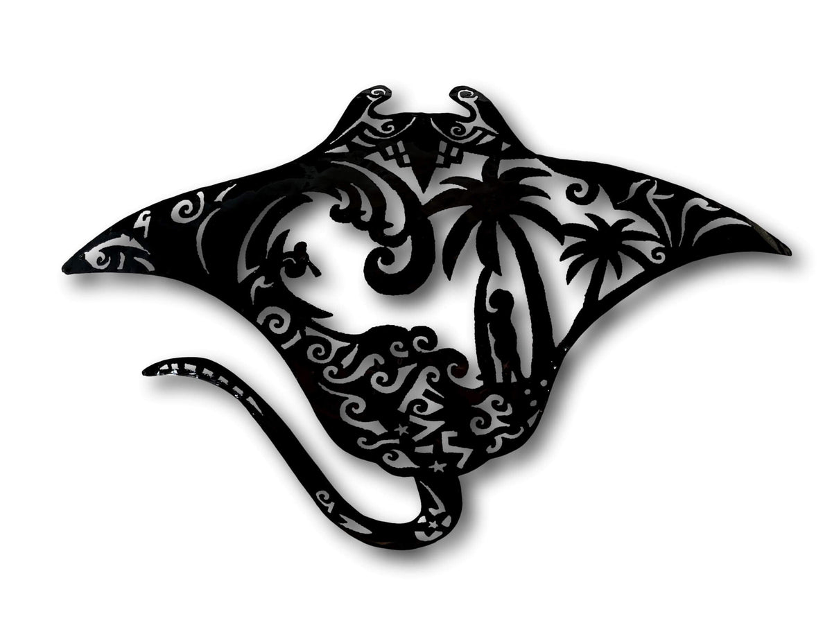 Manta Ray Beach n Surf Wall Art - Handmade Bali Metal Art