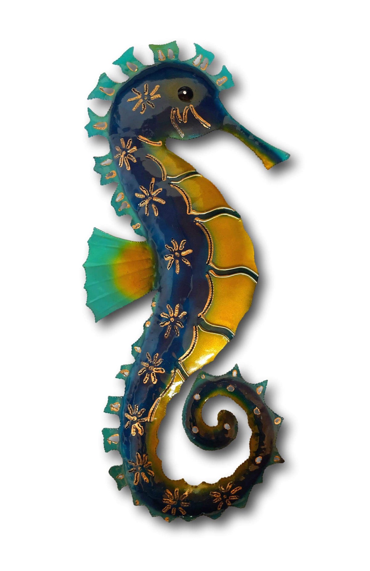 Colourful Seahorse Ocean Wall Art - Handmade Bali Metal Art