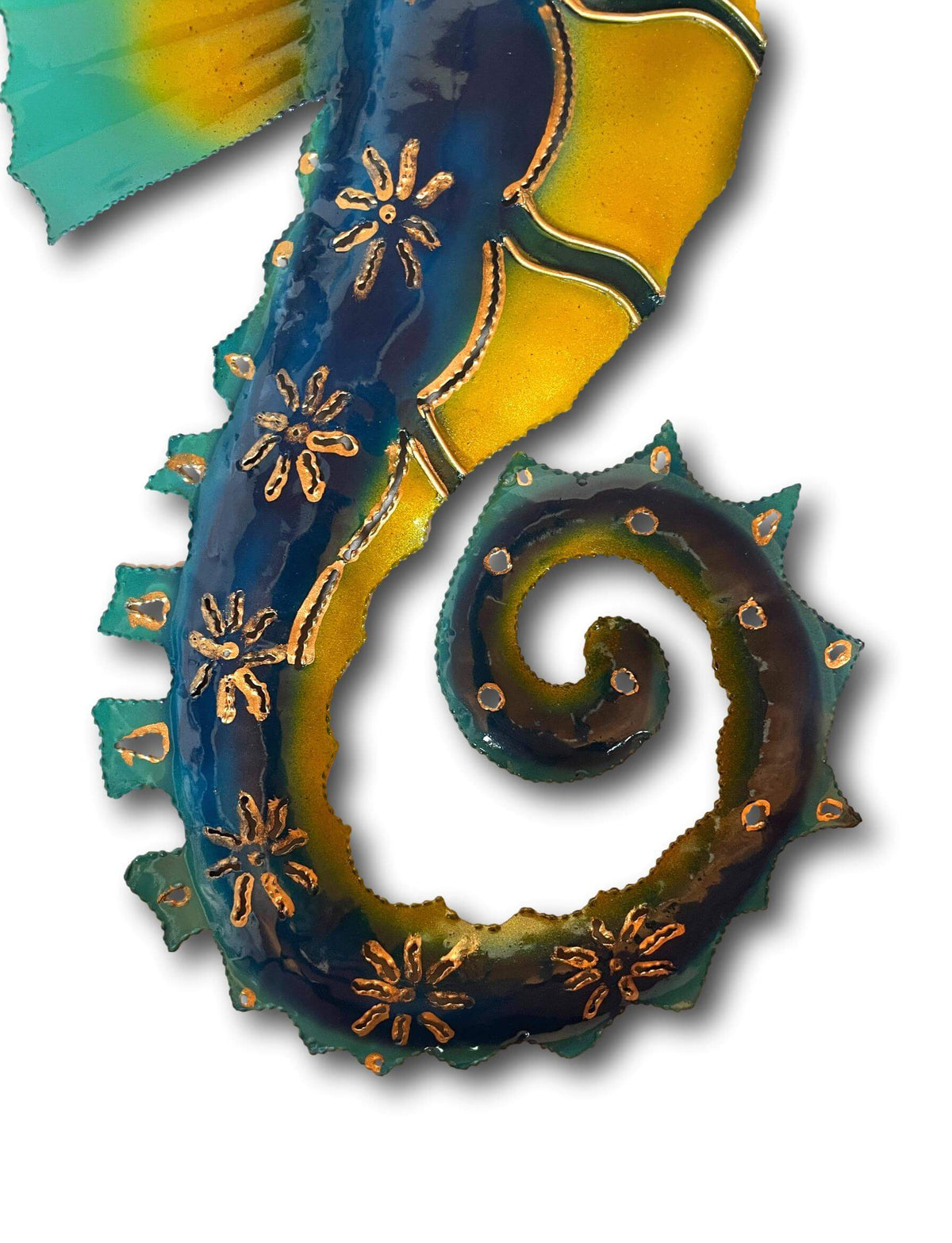 Colourful Seahorse Ocean Wall Art - Handmade Bali Metal Art