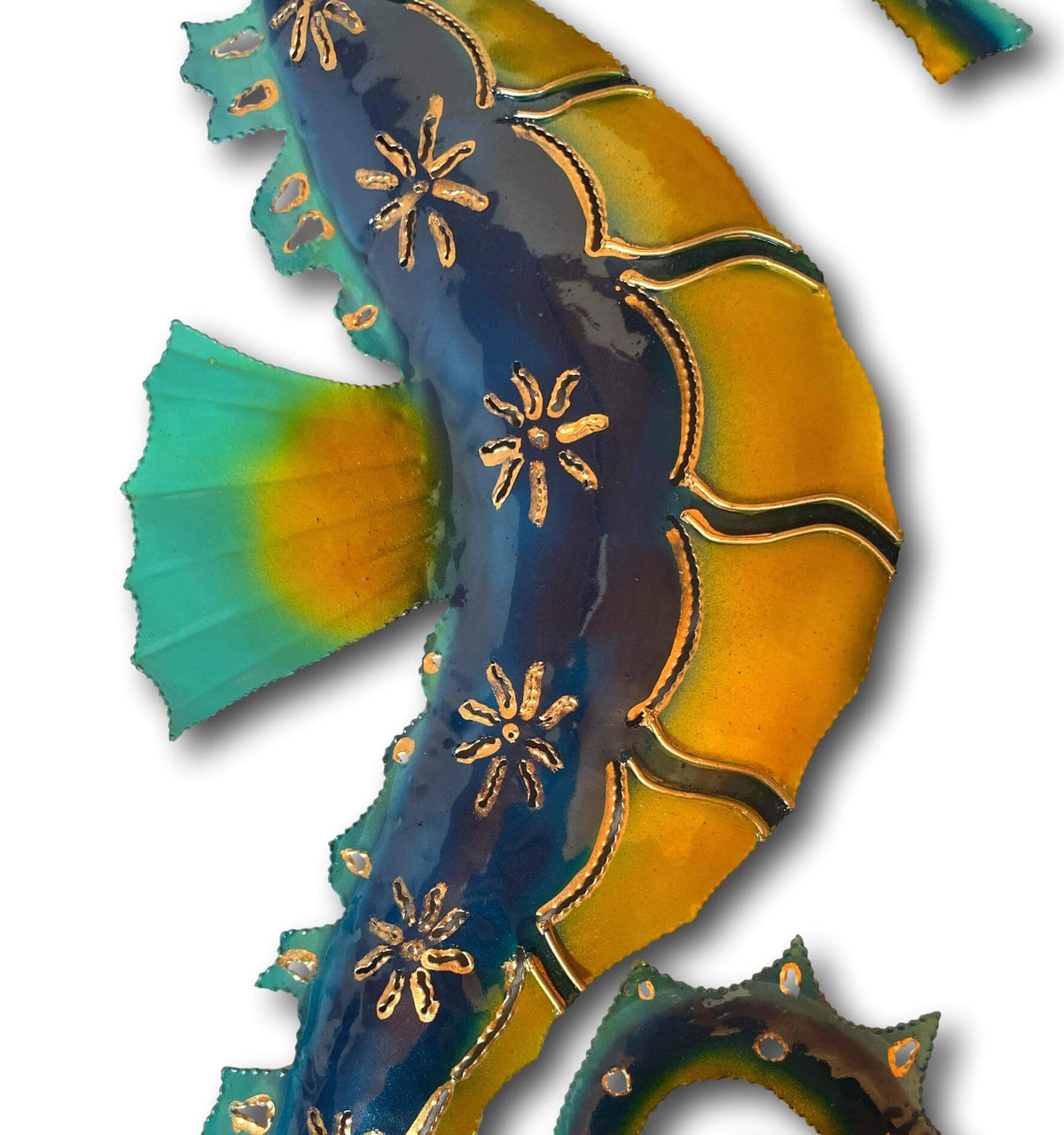 Colourful Seahorse Ocean Wall Art - Handmade Bali Metal Art