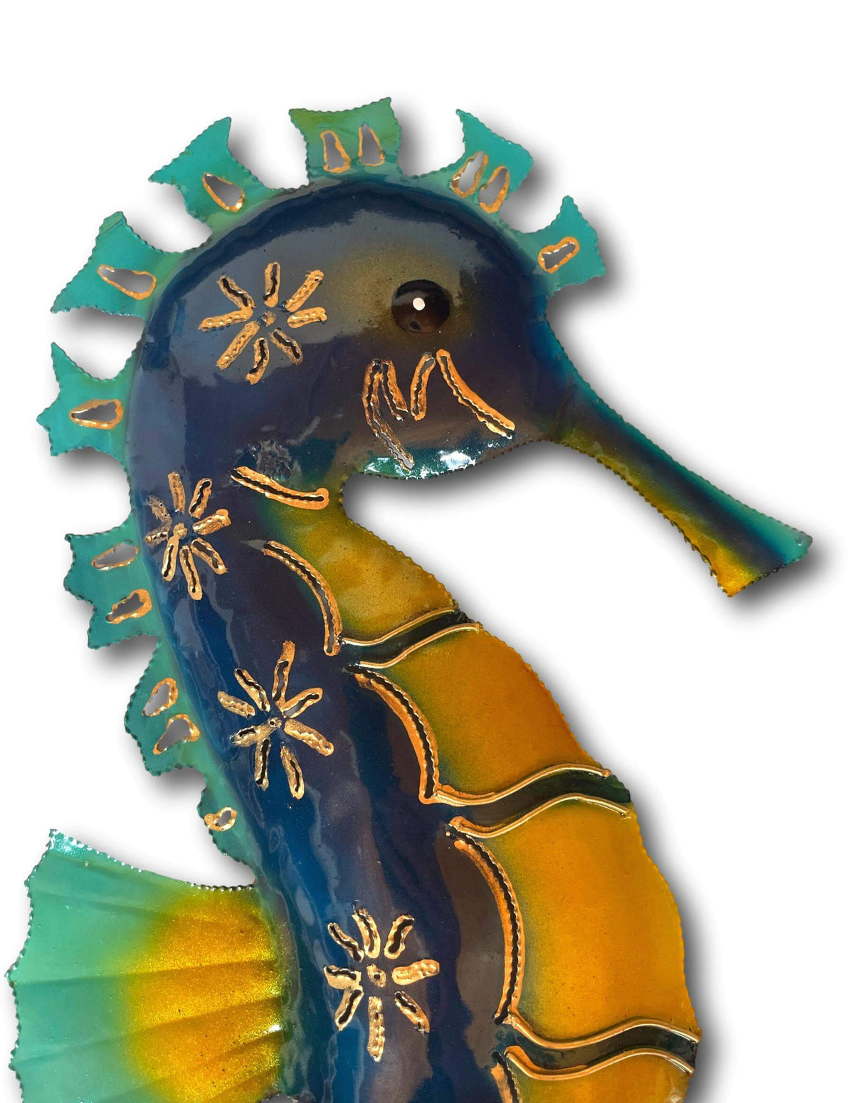 Colourful Seahorse Ocean Wall Art - Handmade Bali Metal Art