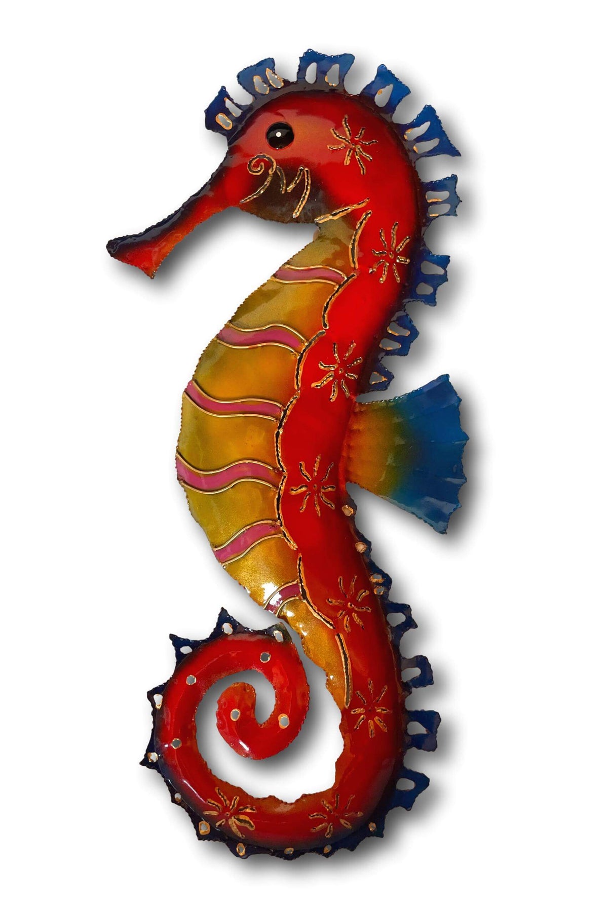 Colourful Seahorse Ocean Wall Art - Handmade Bali Metal Art