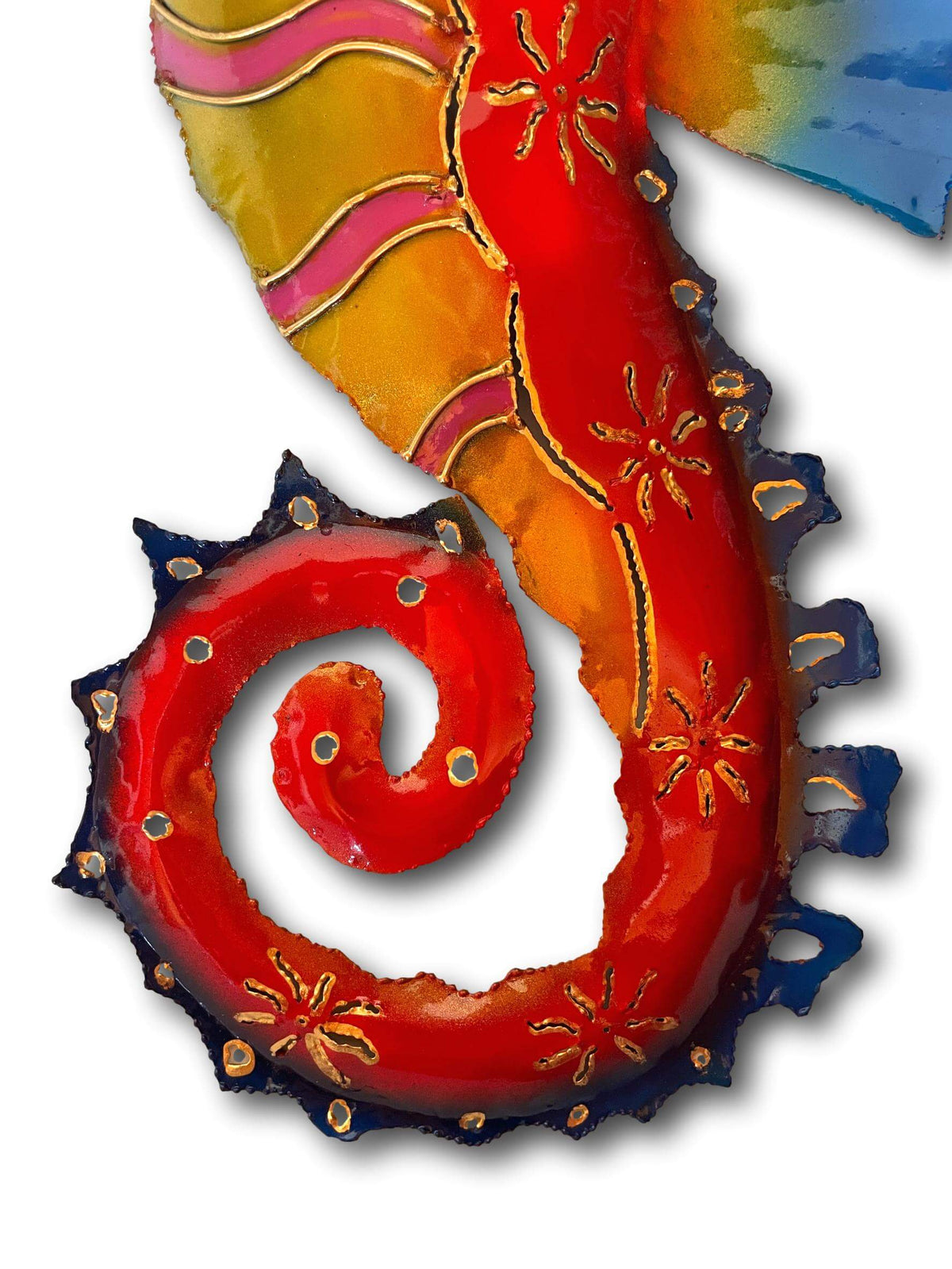 Colourful Seahorse Ocean Wall Art - Handmade Bali Metal Art