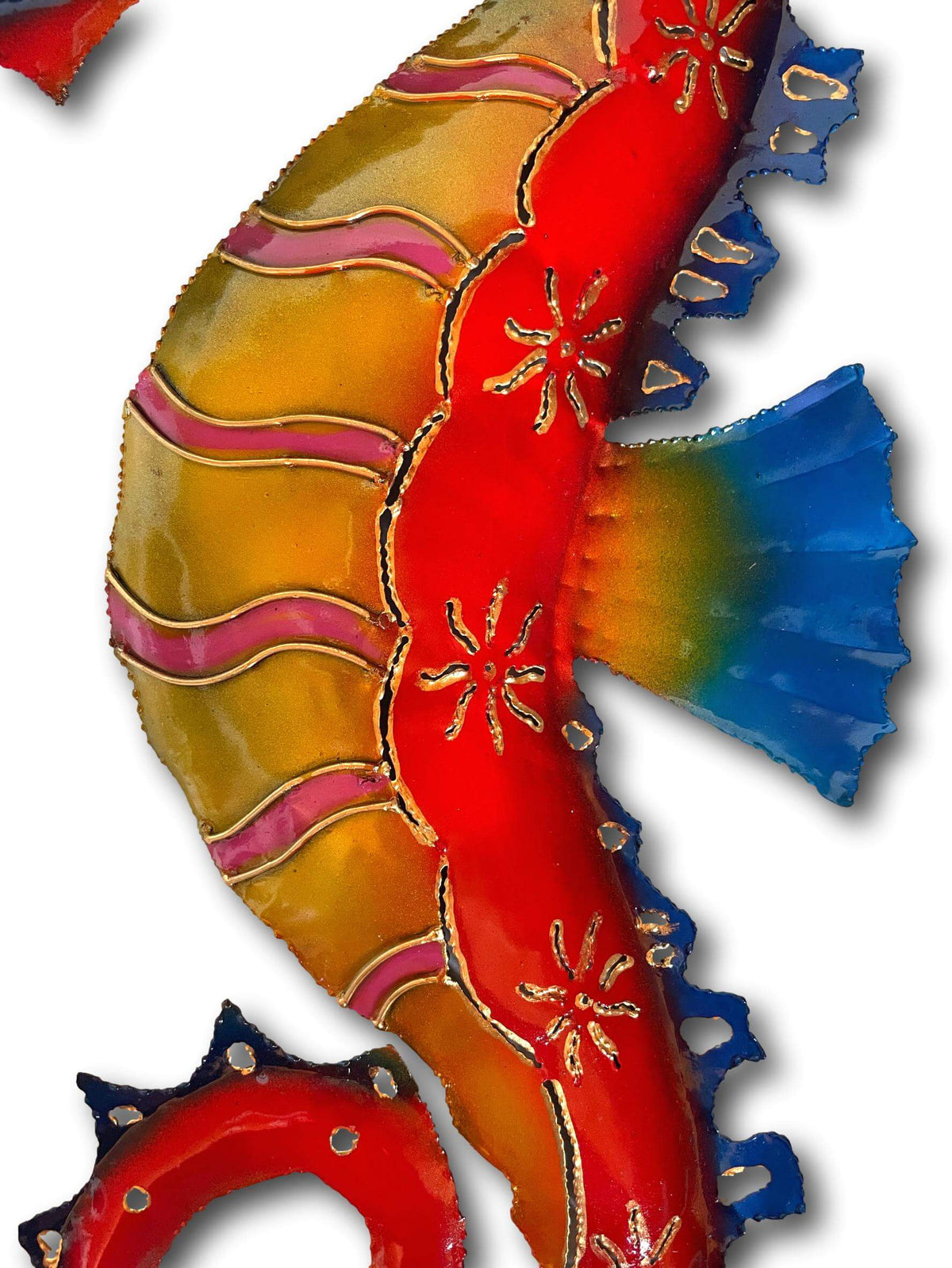 Colourful Seahorse Ocean Wall Art - Handmade Bali Metal Art