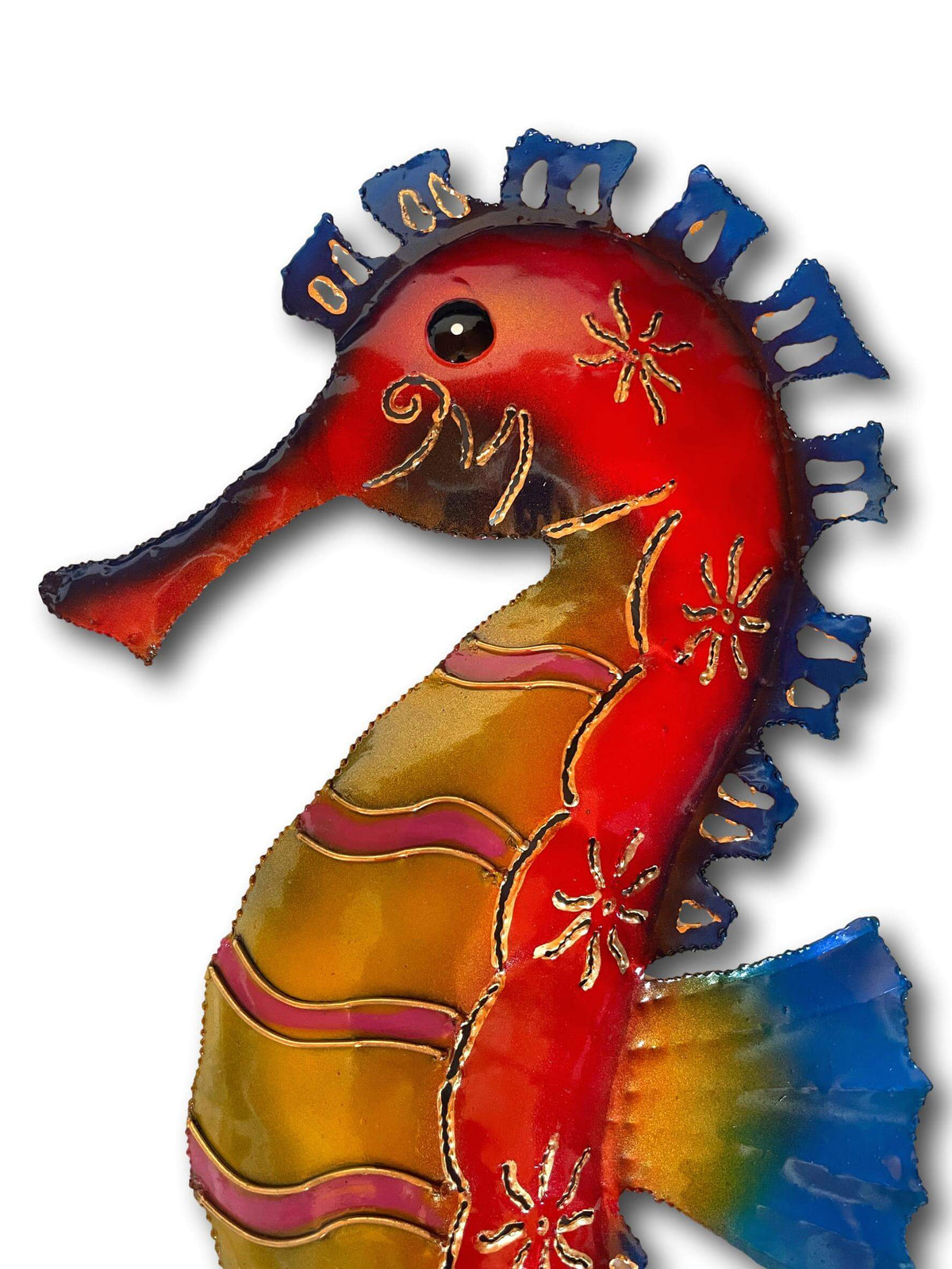 Colourful Seahorse Ocean Wall Art - Handmade Bali Metal Art