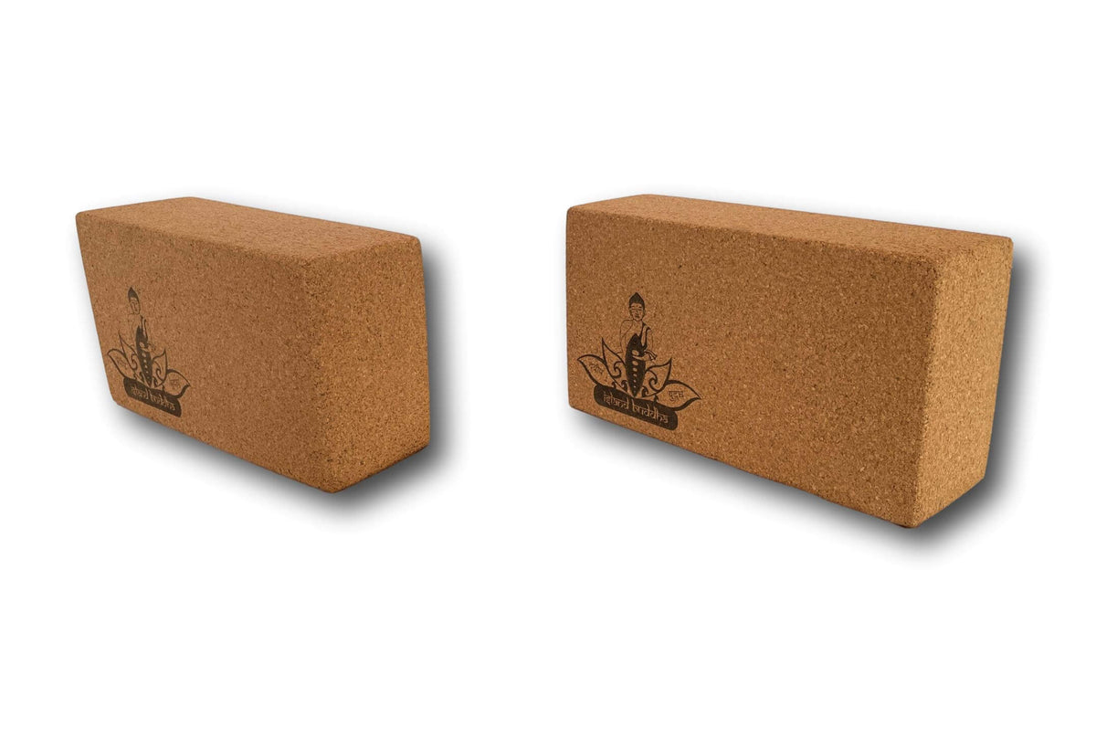 Organic Sustainable Cork Yoga Mat Set With Blocks &amp; Carry Case - Handmade In India - 7 Chakras