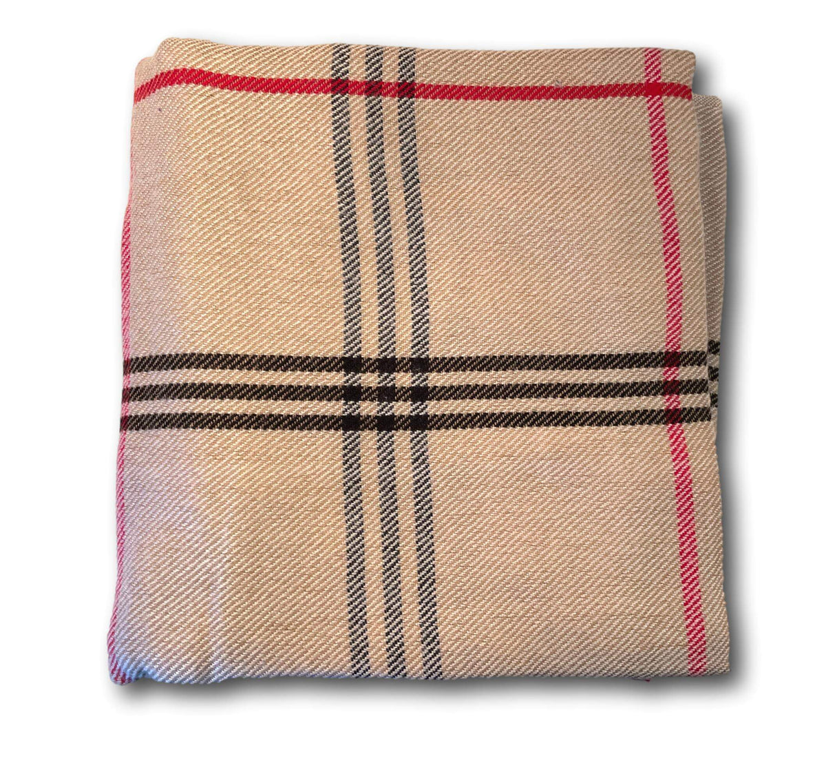 Large Burberry designed Style Cashmere Blanket - Handmade In Nepal 242x145cm