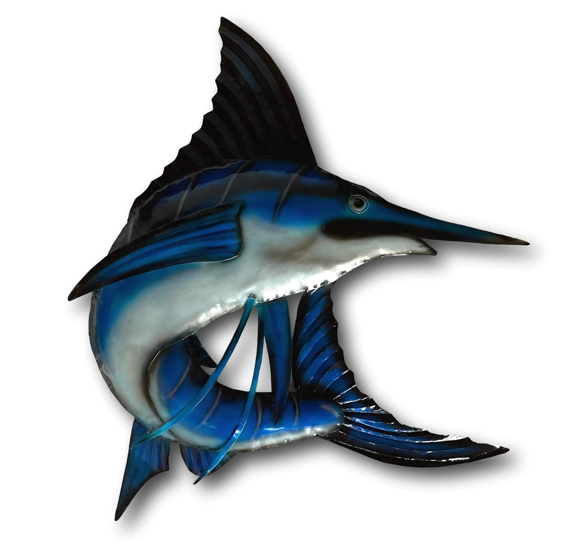 Blue Swordfish Wall Art - Handmade Bali Metal Art